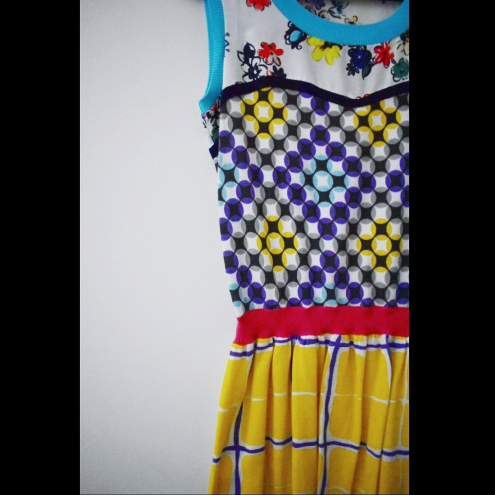 Love Moschino Floral Geometric Print Midi Dress